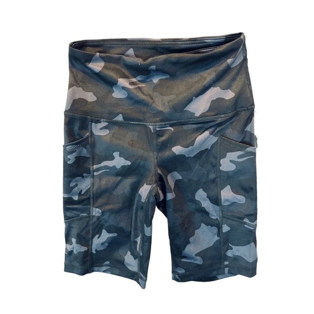 XS Yogalicious Lux Camo Navy Women's‎ New High Rise Side Pocket Shorts
